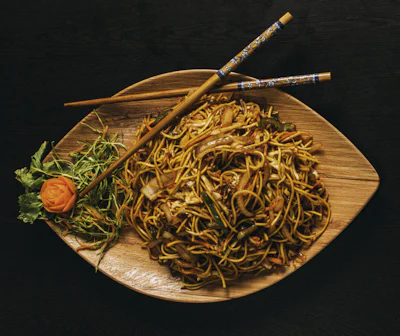 Fuudr hot and spicy stir-fried Chinese noodles with mixed vegetables